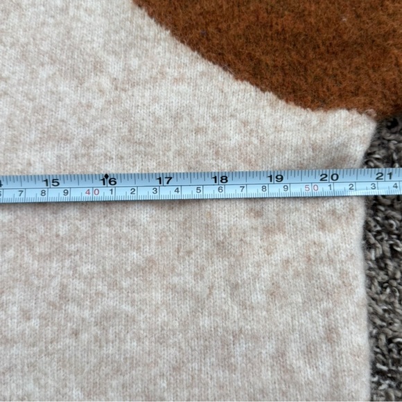 Madewell Colorblock Sweater Wool Camel Hair Lilac Cream S - Picture 6 of 7